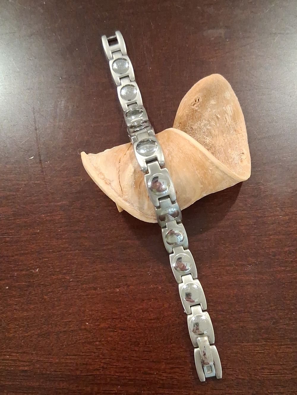 Silvertone Link Bracelet - Polished Silver